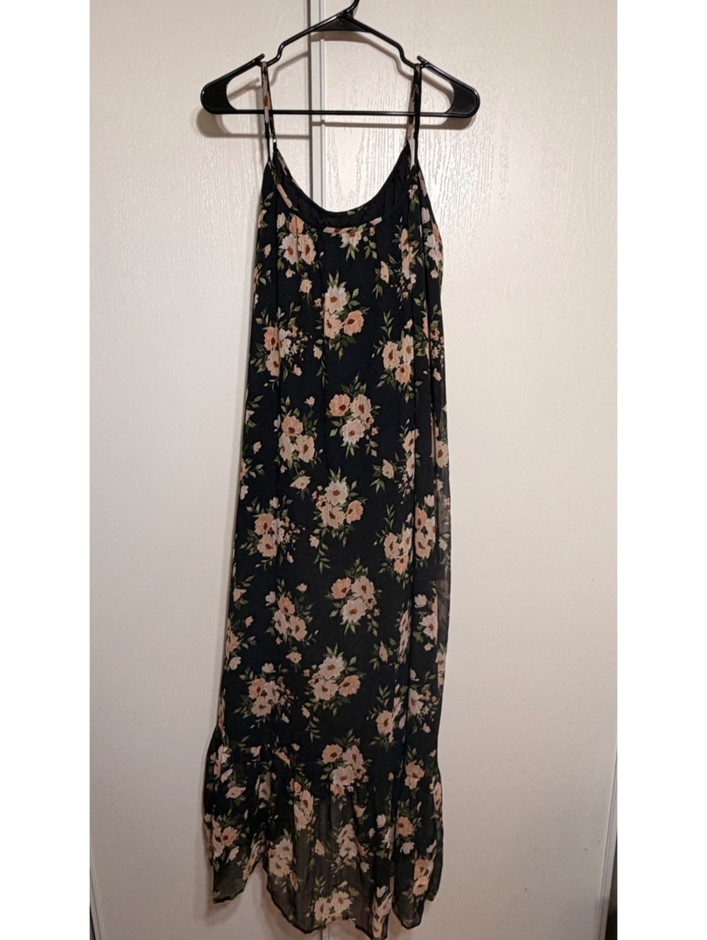 NWT Old Navy Occasion 3X Black Floral Chiffon Maxi Dress Sleeveless Plus